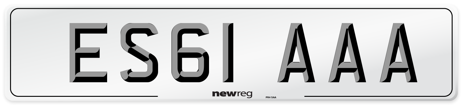 ES61 AAA Number Plate from New Reg